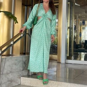 Green Cutout Summer Maxi Dress